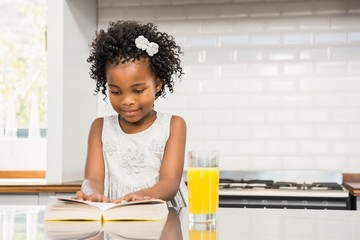 Fototapeta premium Smiling girl reading a book 