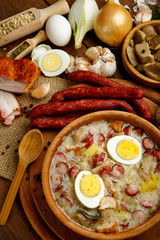 Traditional polish Easter soup Zurek 