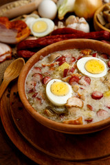 Traditional polish Easter soup Zurek 