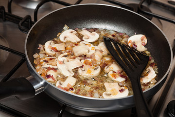 fried onion and mushrooms