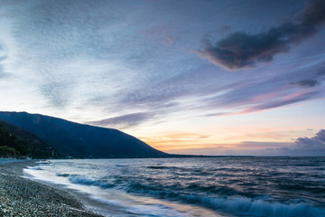 Early morning on the sea near Gagra, Abkhazia.
