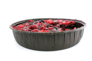 Berry cake on a substrate