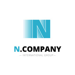 Vector creative abstract N letter minimalistic dynamic logo