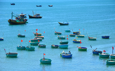 Fototapeta na wymiar Fishing village in Mui Ne, Vietnam, Southeast Asia