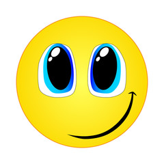 Modern yellow happy smile. Vector illustration