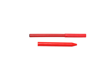 Felt-tip pen and pencil red.