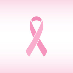 Breast cancer ribbon. Awareness ribbon. Vector illustration.