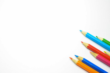Color pencils isolated on white background