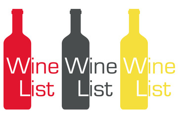 Icono plano WINE LIST en varios colores #3