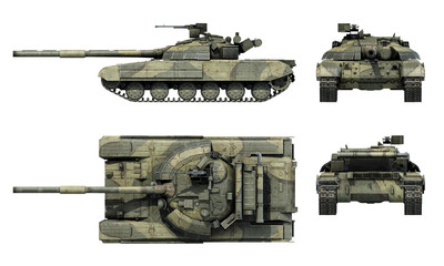 Ukrainian tnak T-64BM "Bulat". 3D-render