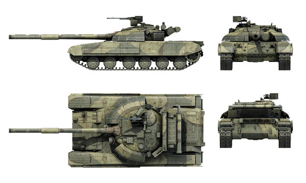 Ukrainian tnak T-64BM "Bulat". 3D-render