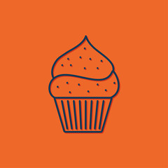 Vector cupcake with cherry icon 