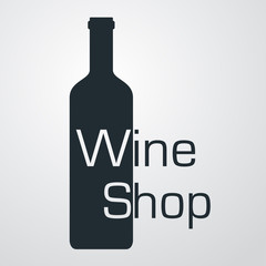 Icono plano Wine Shop sobre fondo degradado