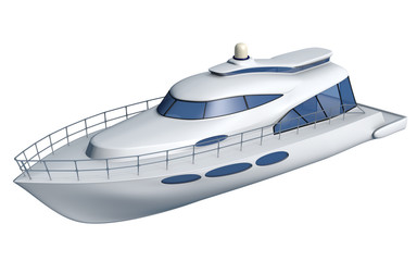 Sport Fishing Boat isolated. 3d illustration