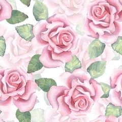 Beautiful buds. Watercolor roses pattern 1