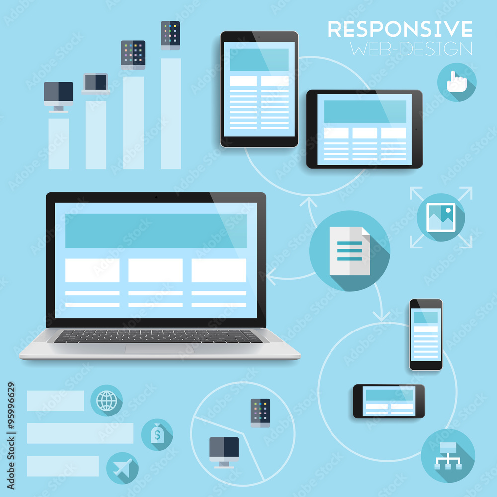 Poster responsive web-design infographics