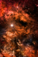 Fototapeta na wymiar star cluster and orange nebula background