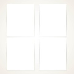 Four vertical blank banners set on a white background