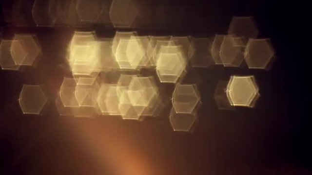 Fast moving shining hexangular sparkles on dark copper background. Brilliant unusual pattern for your design. Loopable. Full HD footage 1920x1080
