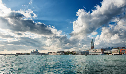 Fototapeta premium Dramatic clouds above a Venice cityscape
