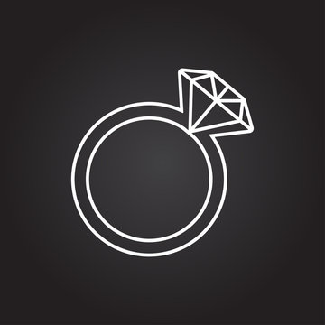Vector wedding ring icon 