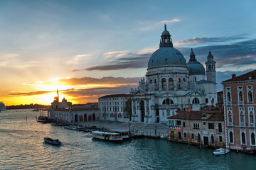 Fototapeta na wymiar Sunset over the Grand Canal, Venice, Italy
