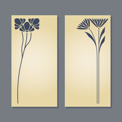 Vector set of floral decorative background.
