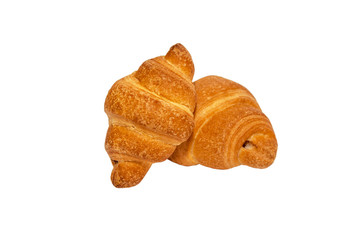 Tasty croissant on white background