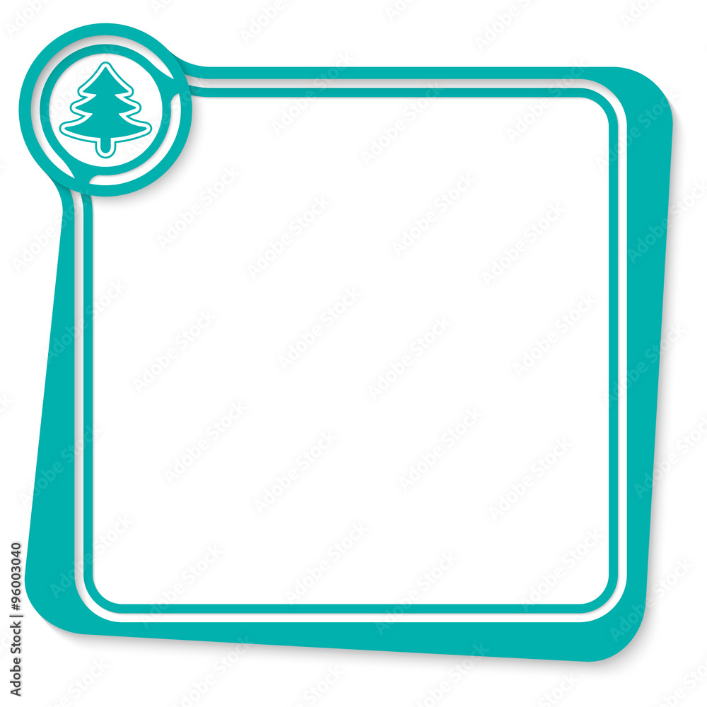 Poster Green text box for your text with tree symbol