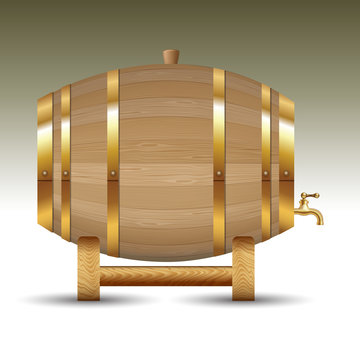 Elegant wooden barrel