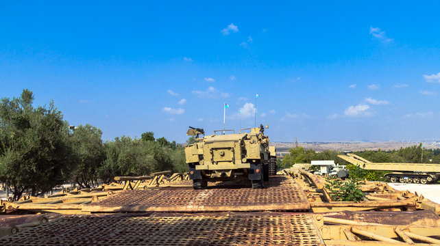  M3 half-track carrier on Pontoon bridge