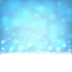 Naklejka na ściany i meble snowflakes border with shiny blue background