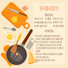 Flat design traditional italian cuisine recipe.