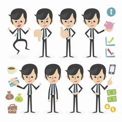 businessman in different actions