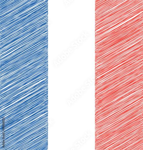 "Hand Draw Sketch Flag of France" Stock image and royalty-free vector