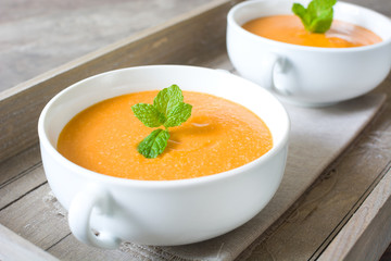 Gazpacho with tomato,garlic, cucumber and pepper