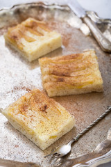 Fresh apple pie with cacao and vanilla