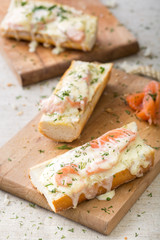 baguette sandwiches with salmon