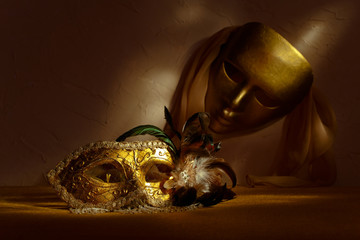  Two golden masks