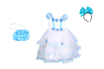 Ball Gown for girl is isolated.Accessories for the party isolate