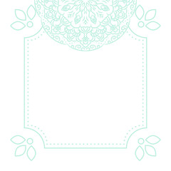 Light blue mandala card template background.