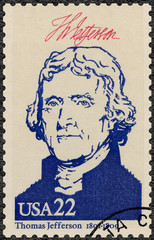 USA - 1986: shows portrait Thomas Jefferson (1743-1826)