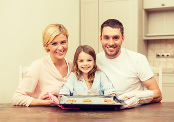 happy family making cookies at home