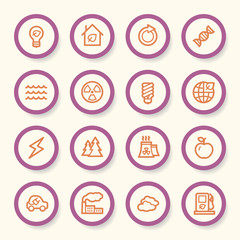 Ecology web icons set