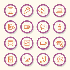 Mobile content web icons set