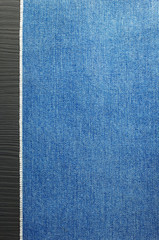Fototapeta premium blue jeans texture on wood