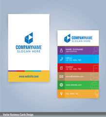 Business card vertical template. colorful background, Illustration Vector 10