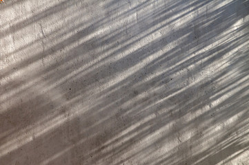 Plastered wall of house with shadows of tree branches on it as background