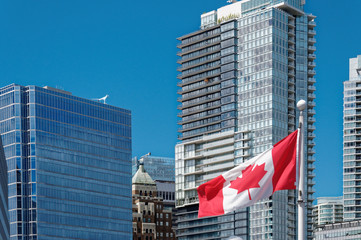 Vancouver - Canada Flagge am Canada Place