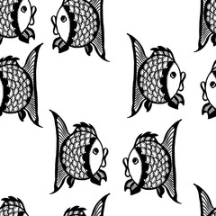 seamless graphic pattern with fish